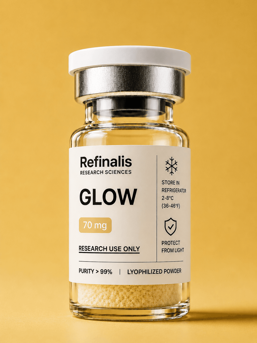 GLOW, 70 mg — Refinalis research vial